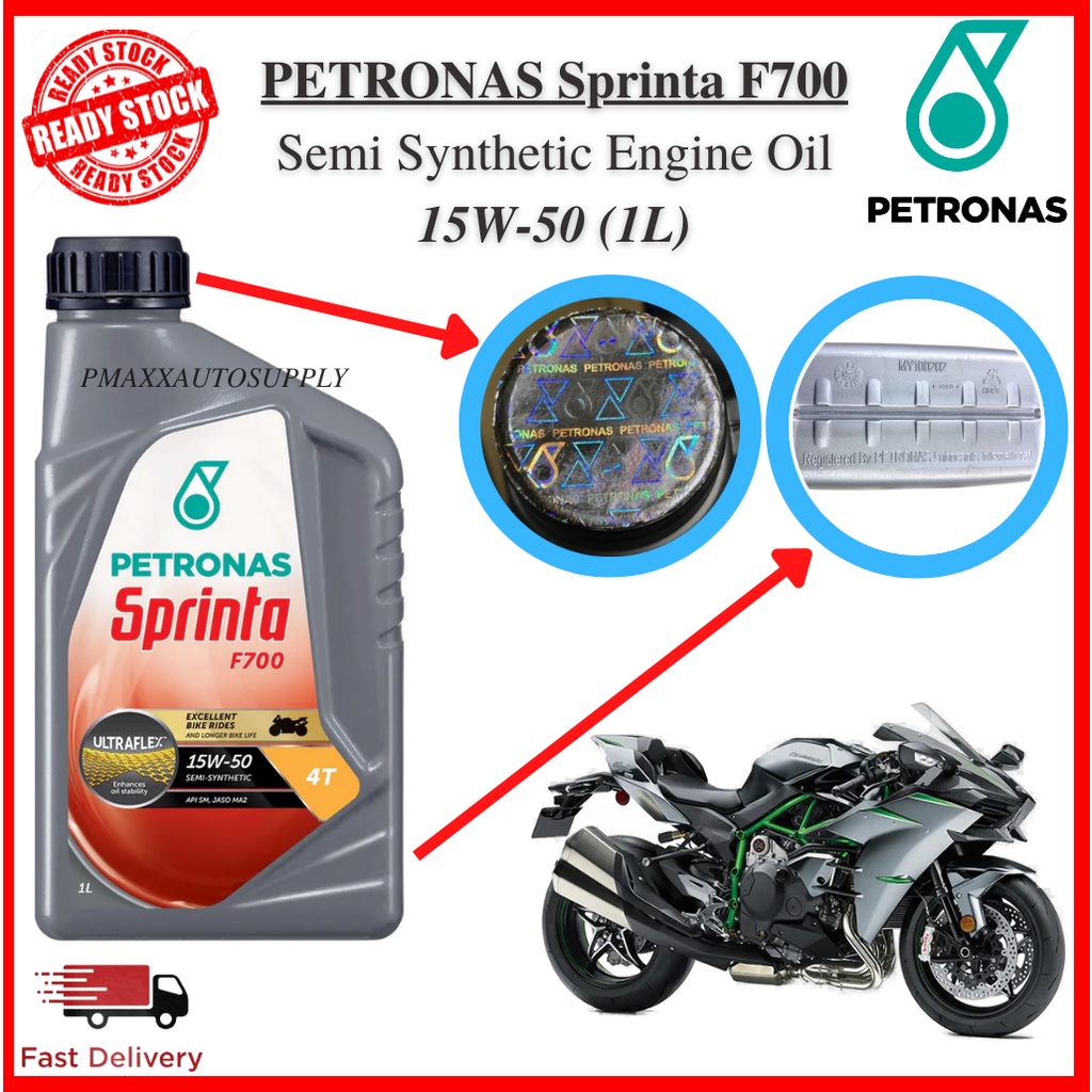 PETRONAS Sprinta F700 4T Motor Engine Oil 15W50 SN Semi Synthetic