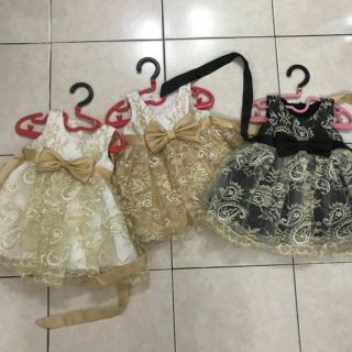 Princess baby gown 605 free hairband baju  dress kembang  