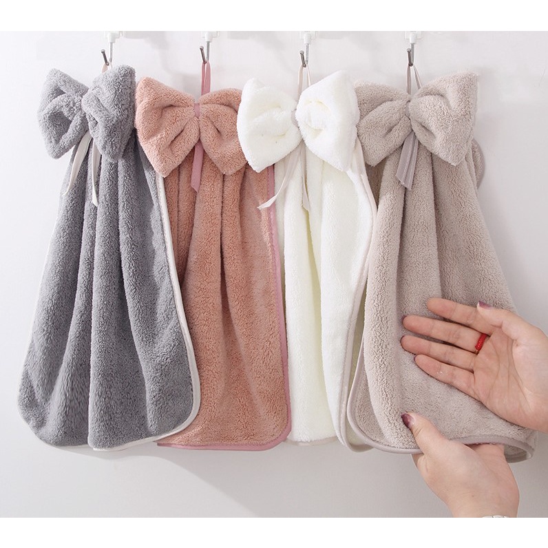 hAND TOWEL HANGING Ribbon Designed Hand Towel Soft Super Absorption
