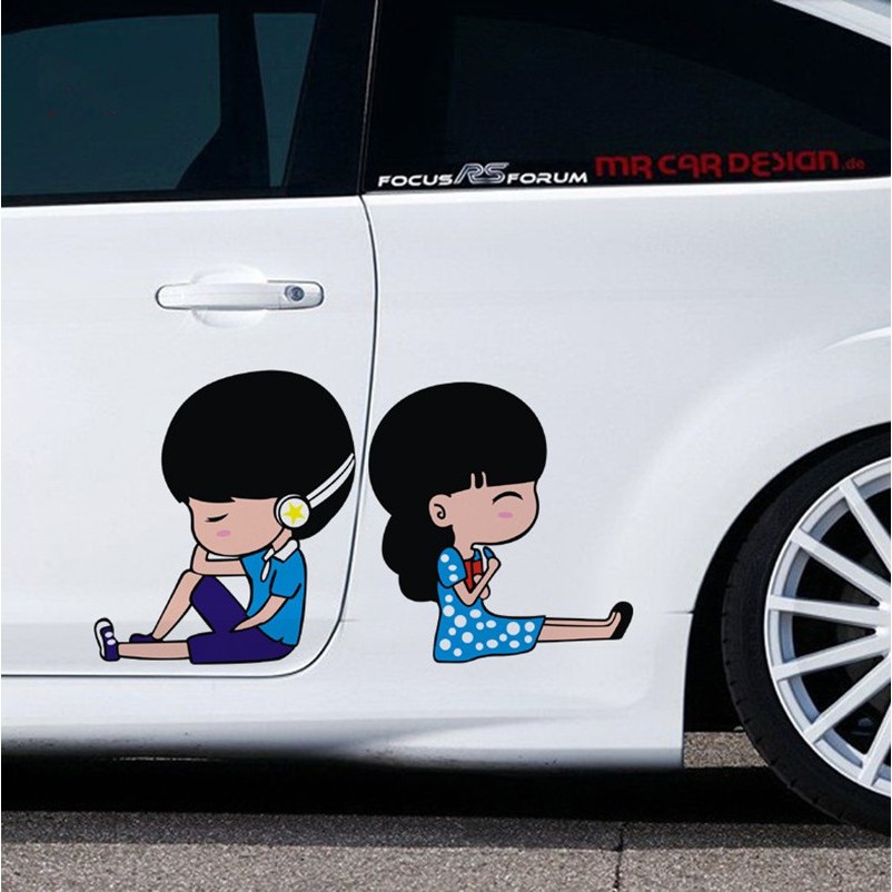 Cute Couple Car Door Stickers Shopee Malaysia