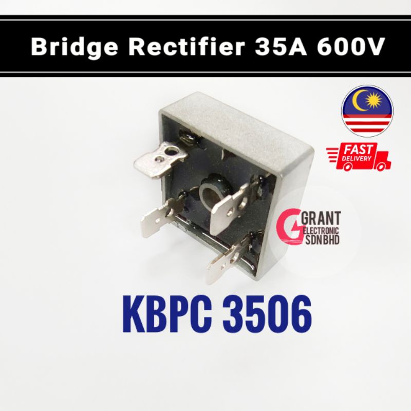 KBPC3506 35A 600V Single Phase Square Diode PCB Bridge Rectifier ...