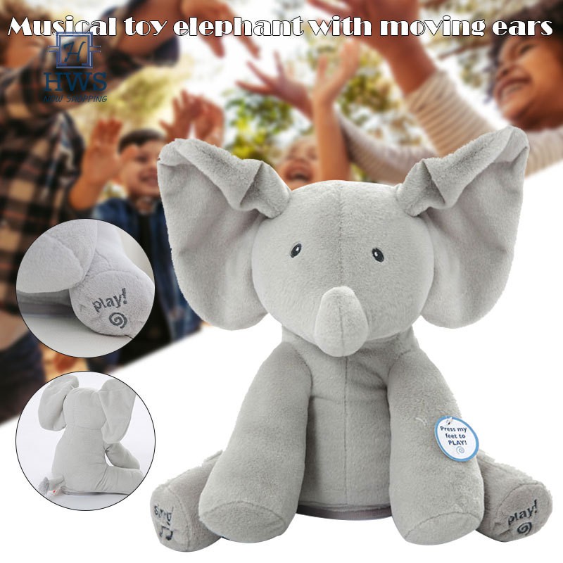 elephant stuffed animal with moving ears