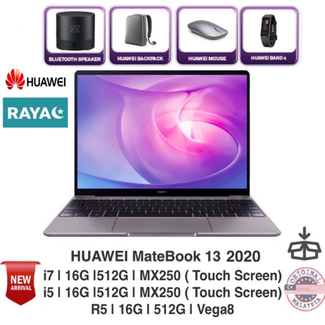 HUAWEI MateBook 13 R5 2020( i5 i7 TOUCH SCREEN) | Shopee ...