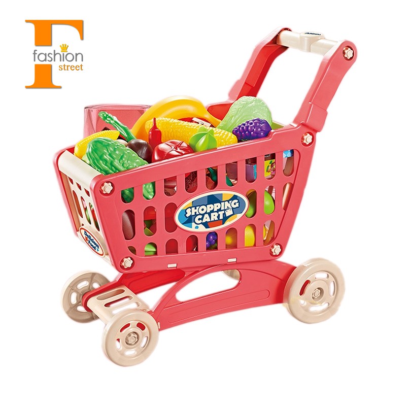 pink toy shopping cart