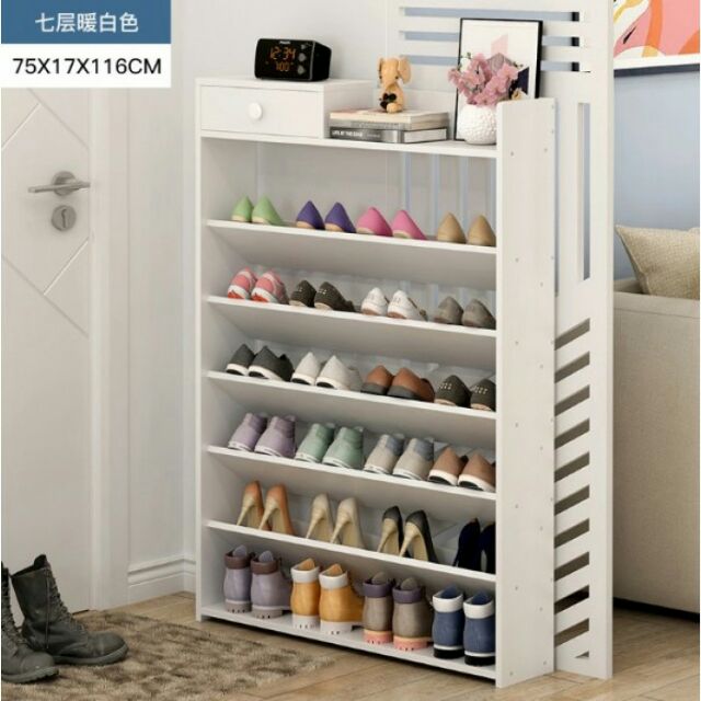 Multifunctional 7 Tier Living Room Floor Bookshelf Shoe Cabinet