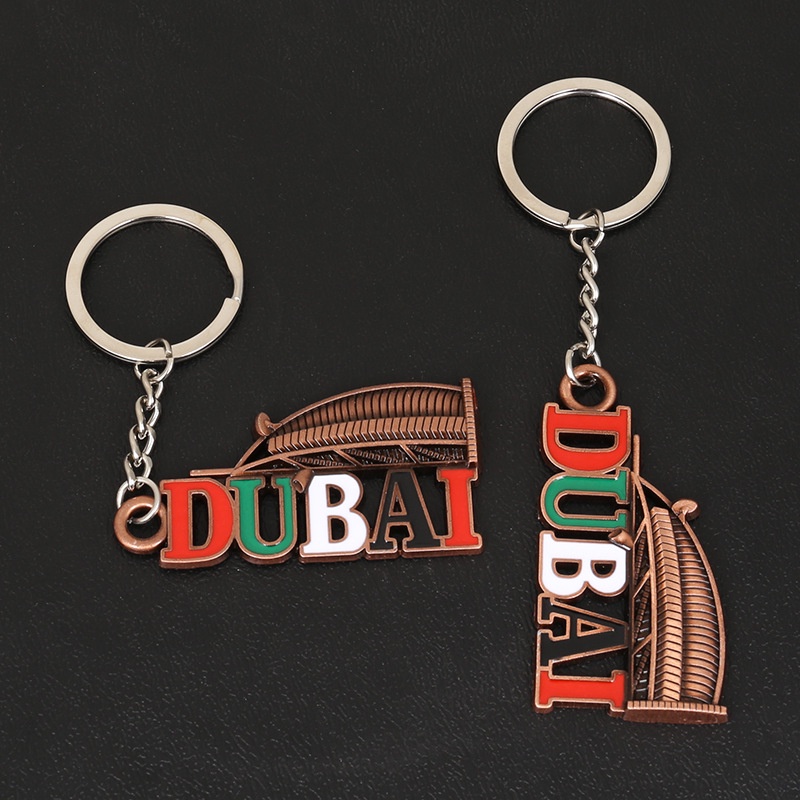 Hot Sale Zinc Alloy Keychain Dubai Key Ring Key Chain Creative Gift