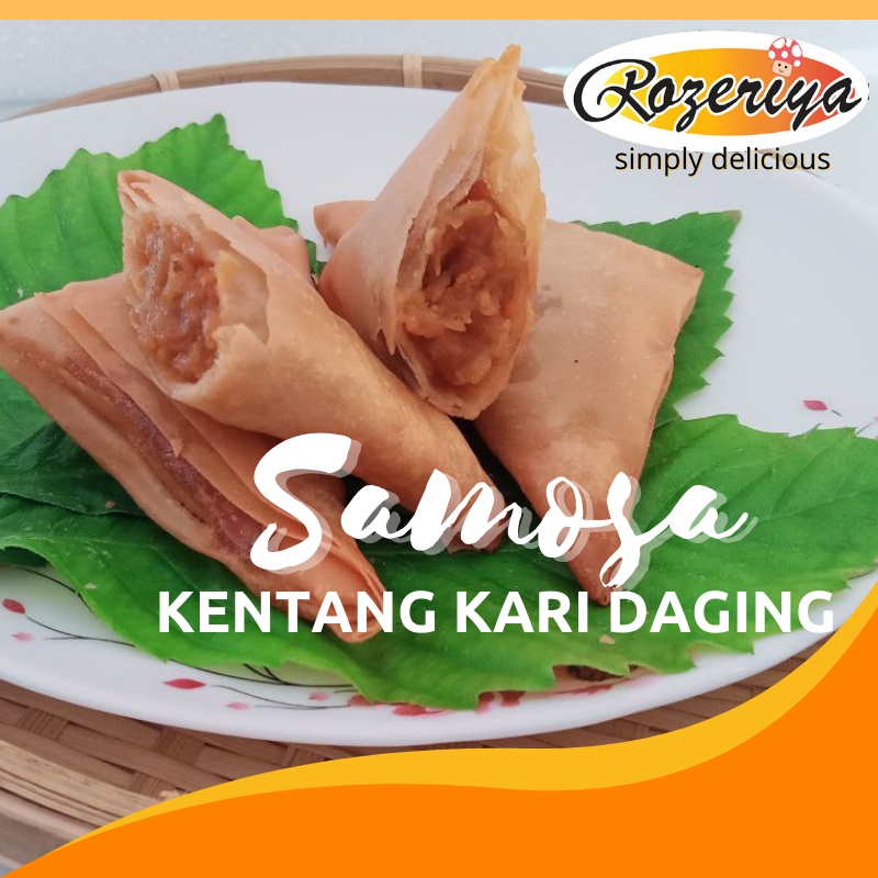 Rozeriya Samosa Kentang Kari Daging | 8 pcs | 6 PACK CAN MIX + FREE Polisterin Box