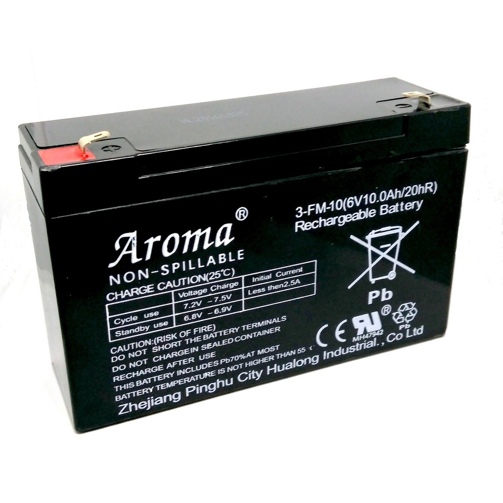AROMA 6V 10AH COMPATIBLE PREMIUM Rechargeable Sealed Lead Acid Battery