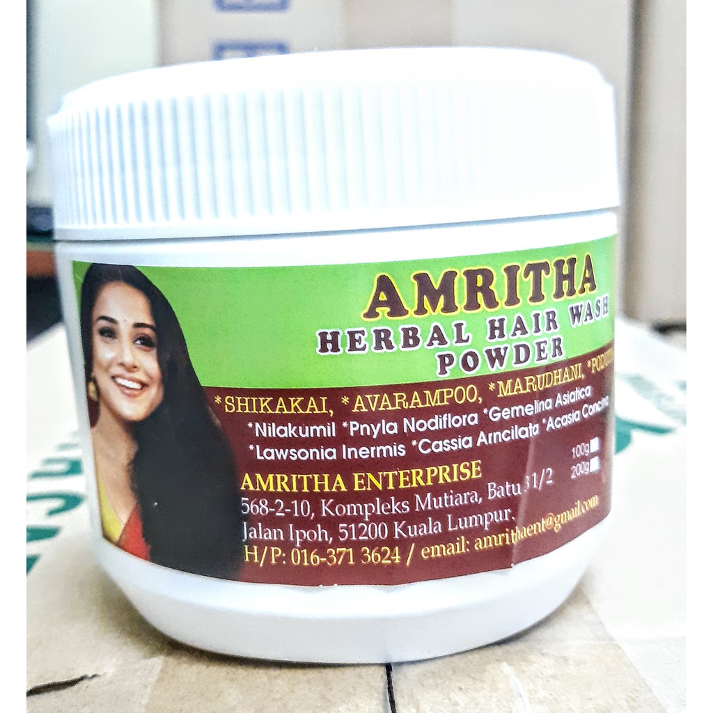 AMRITHA HERBAL HAIR WASH POWDER 100 gm AT BEST PRICE !! | Shopee Malaysia