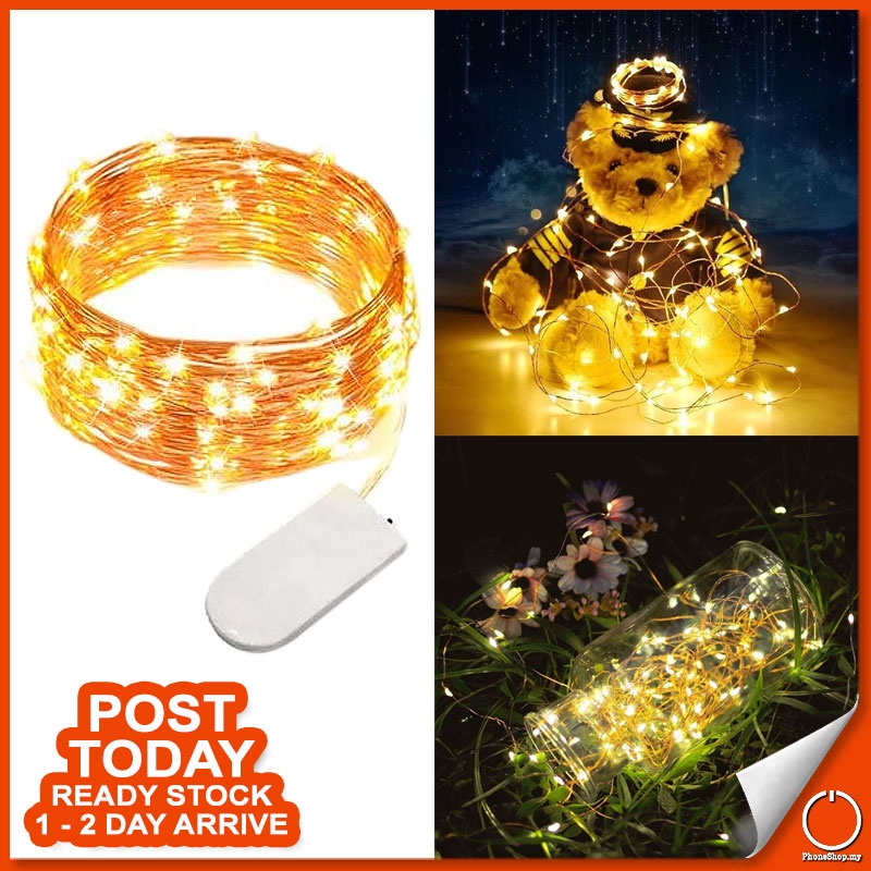 USB/Battery Powered 1M 2M 3M 5M 10M LED String Fairy Light Hari Raya Party Decoration Lampu Dekorasi Hiasan