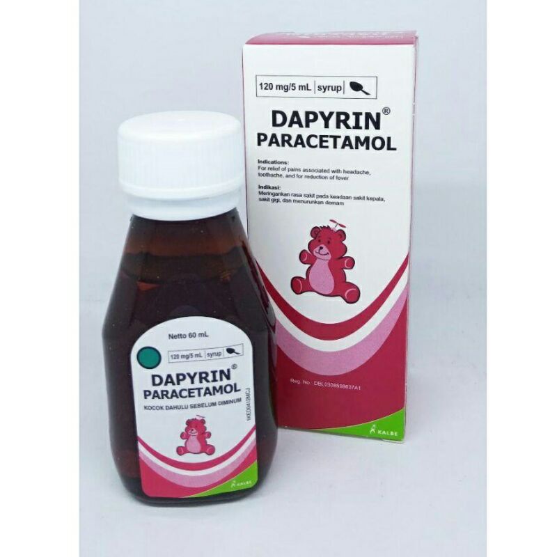 Dapyrin Syrup / Fever syrp / paracetamol / Headache / Toothache / 60 ml