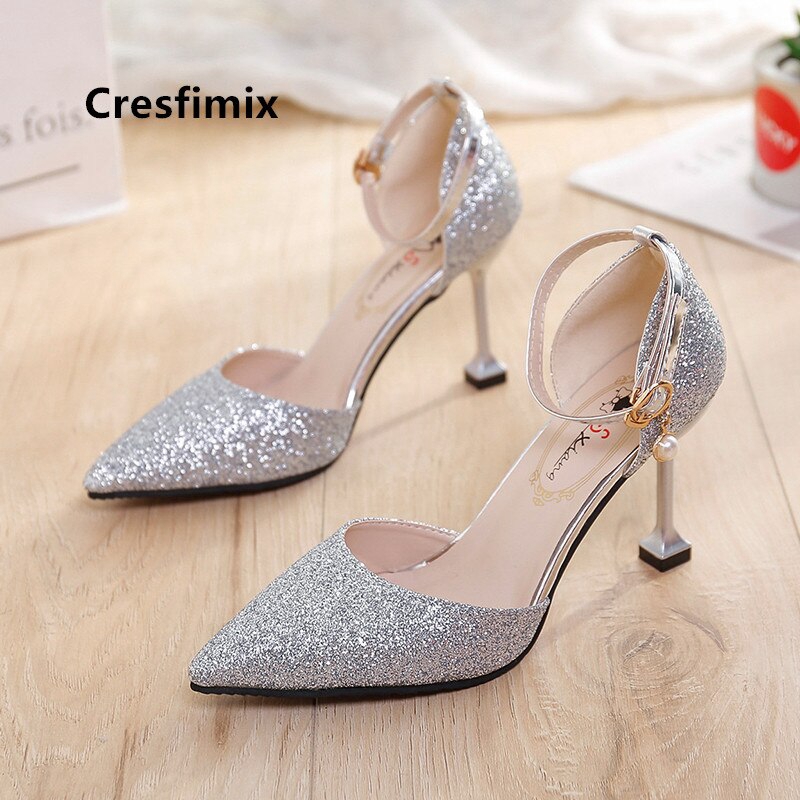 ladies silver high heel sandals