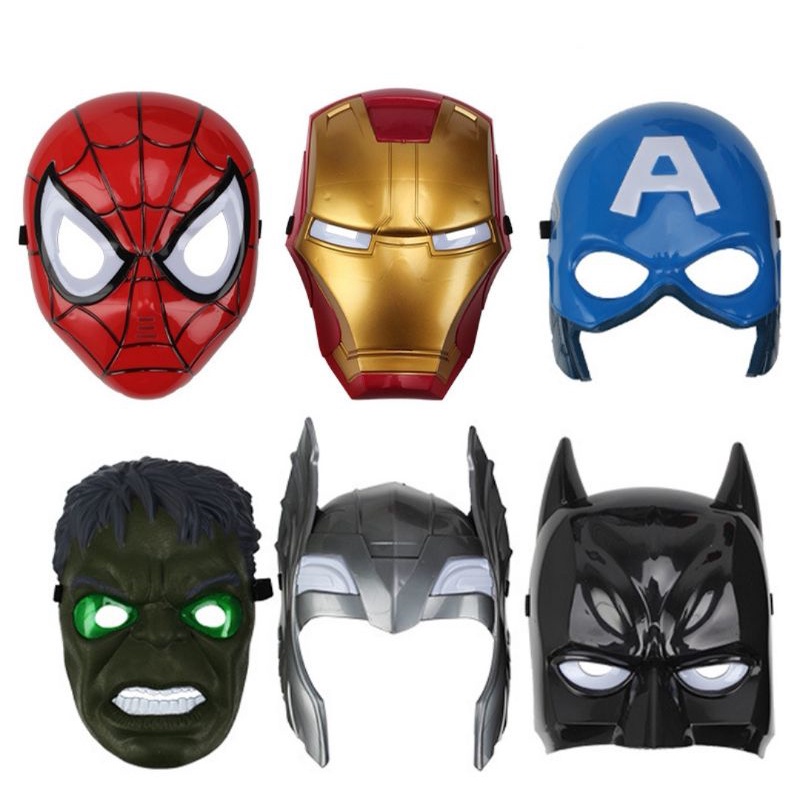 Superhero Mask With LED Light For Kids & Children / Topeng Mainan ...