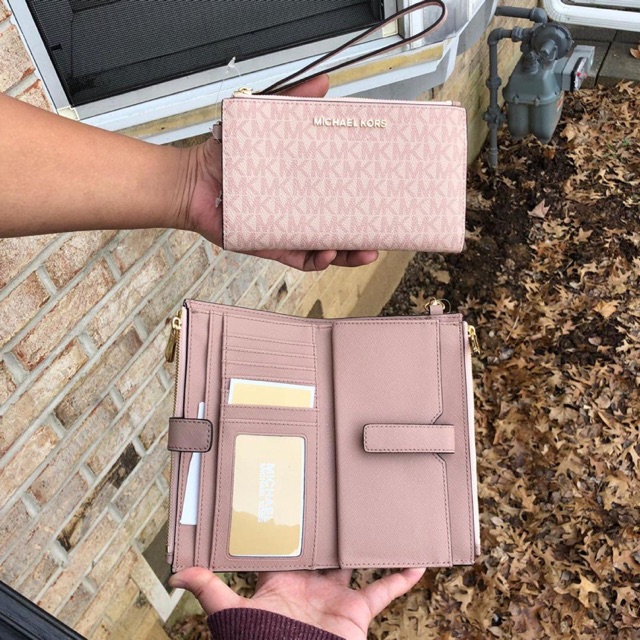 mk pink wallet