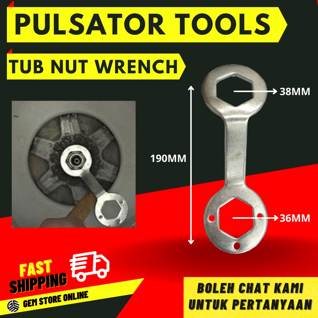 WASHING MACHINE MECHANISM TOOLS TUB NUT WRENCH 2 SIDES ( 38mm x 36mm ) Shopee Malaysia