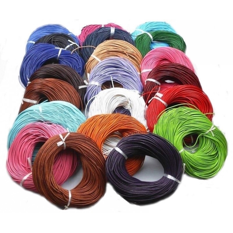 5 Meter Real Leather Rope String Cord Necklace Charms 1.0mm 2.0mm DIY Making