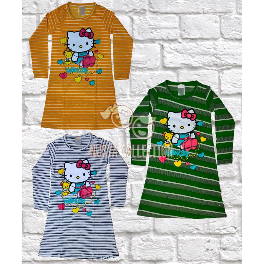 Baju T-Shirt Labuh Lengan Panjang Kanak Kanak Perempuan (Hello Kitty 2