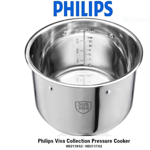 Philips Pressure Cooker SUS304 Stainless Steel accessorie 1pc inner pot 6L Bowl For HD2137 HD2139 HD2178