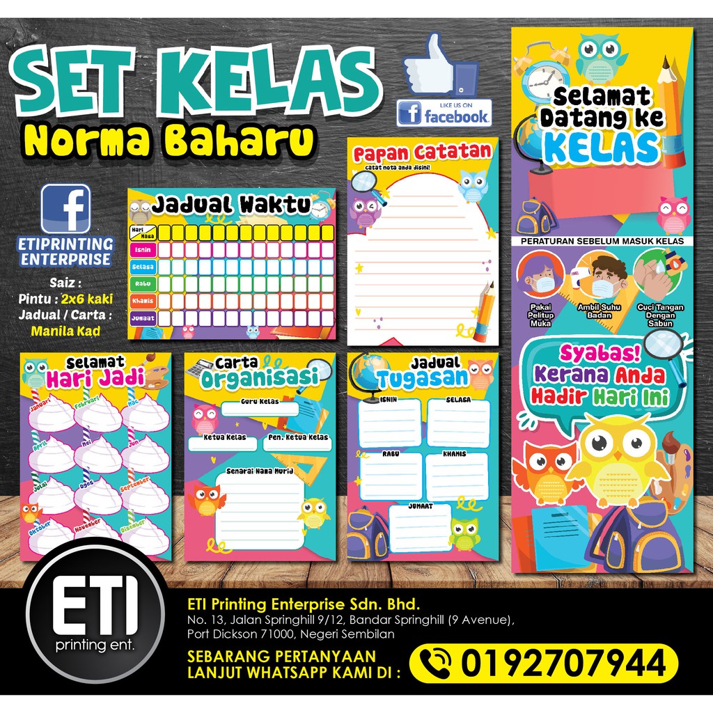 Set Keceriaan Kelas banner Edisi Norma Baharu Covid Coronavirus ...