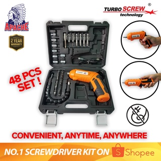 Image of APACHE TurboSCREW® 8.0V | 48 PCS SET Cordless Drill Screw Driver Set | Type-C Rechargeable | 2 Year Warranty | KCS626 |