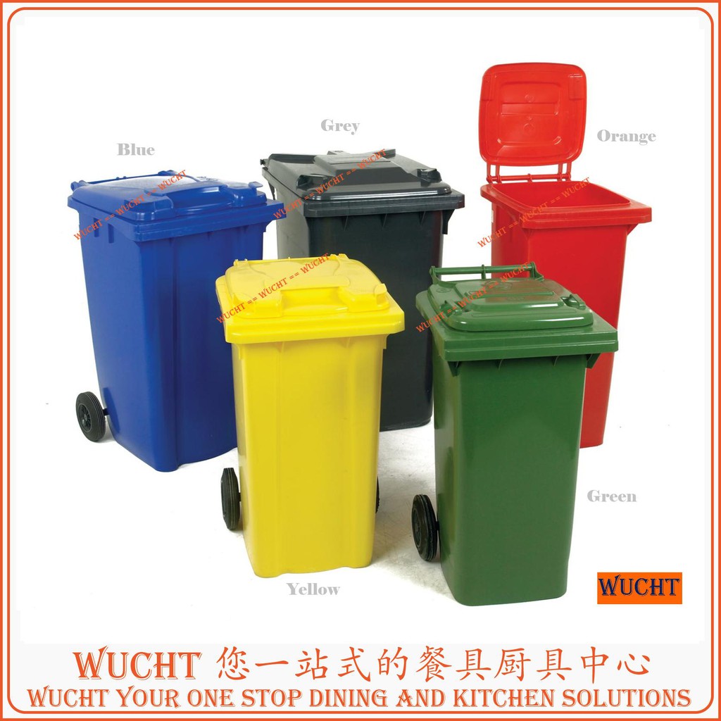 【WUCHT】Heavy Duty Wheeled Bin 240 Liters Dustbin 240L Large Iron