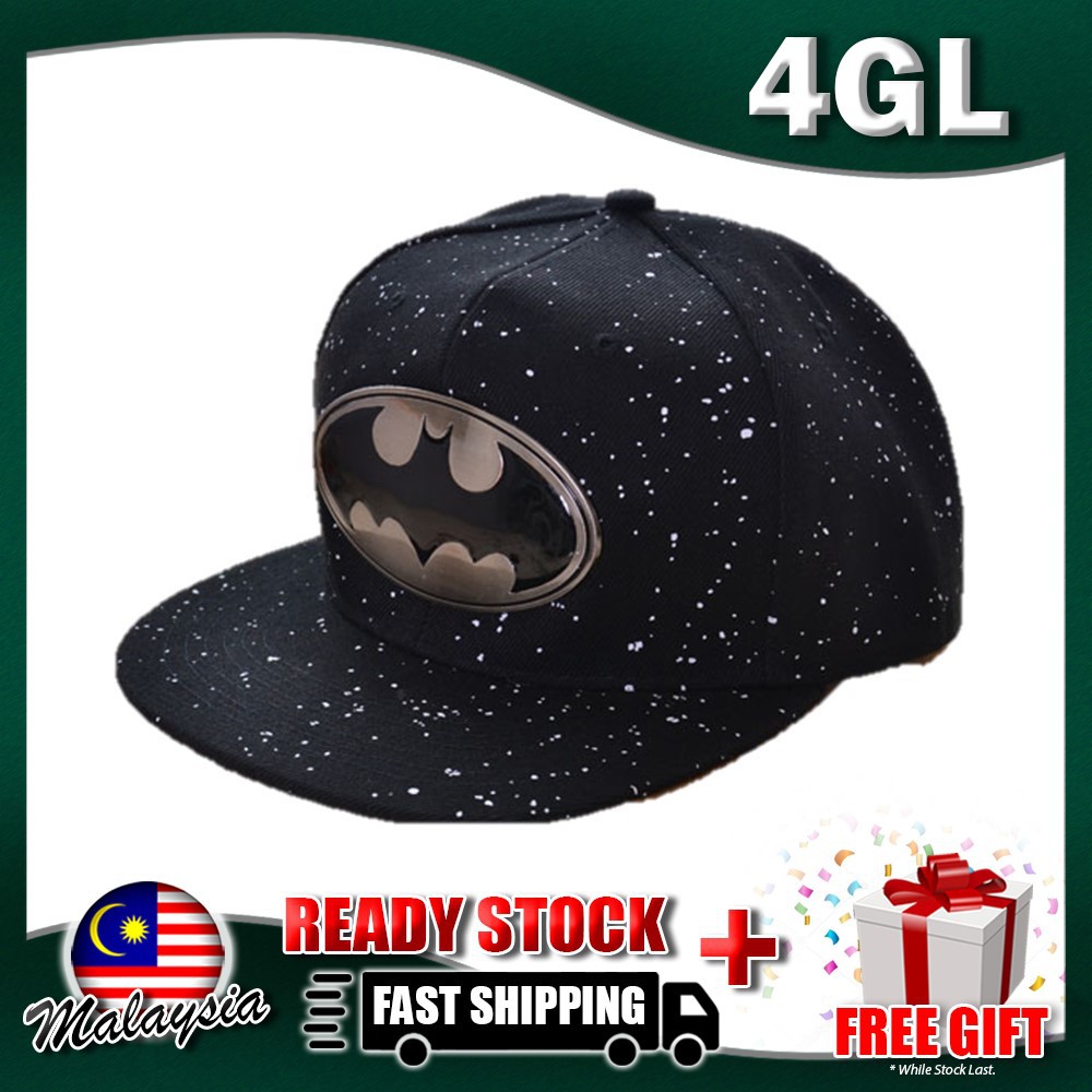 READY STOCK Batman Gold Silver Plated Snapback Cap Hat