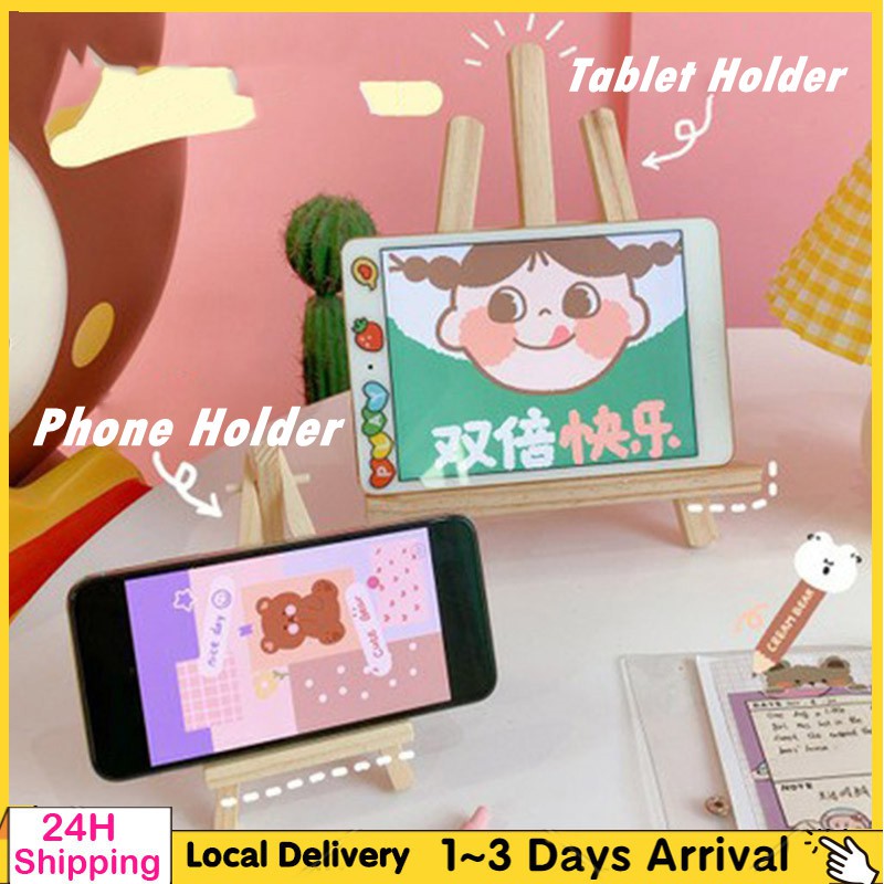 Wooden Tablet Phone Stand Mini Easel Stand Adjustable Desktop Phone Holder For Tablet Mobile Phone Holder Stand 支架