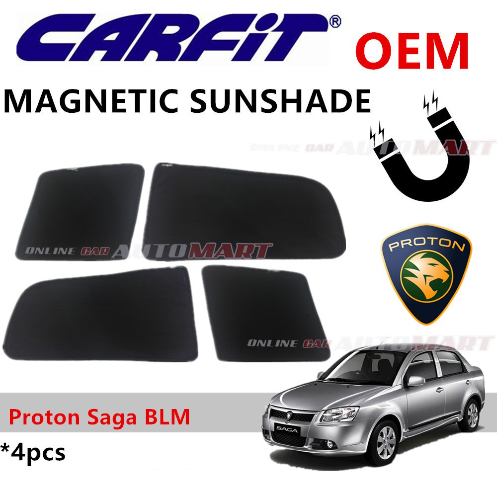 CARFIT OEM Magnetic Custom Fit Sunshade For Proton Saga BLM (4pcs Sets)
