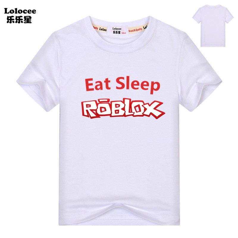 Boys Summer 2pcs Clothes Set Eat Sleep Roblox Funny T Shirt And Shorts Suits Kids Cartoon Sports Clothes Outfits Shopee Malaysia - eat sleep roblox t shirt