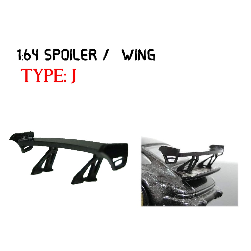Wing Black Acrylic >Self Assemble hot wheels tomica SW-K > 1:64 Custom Spoiler 