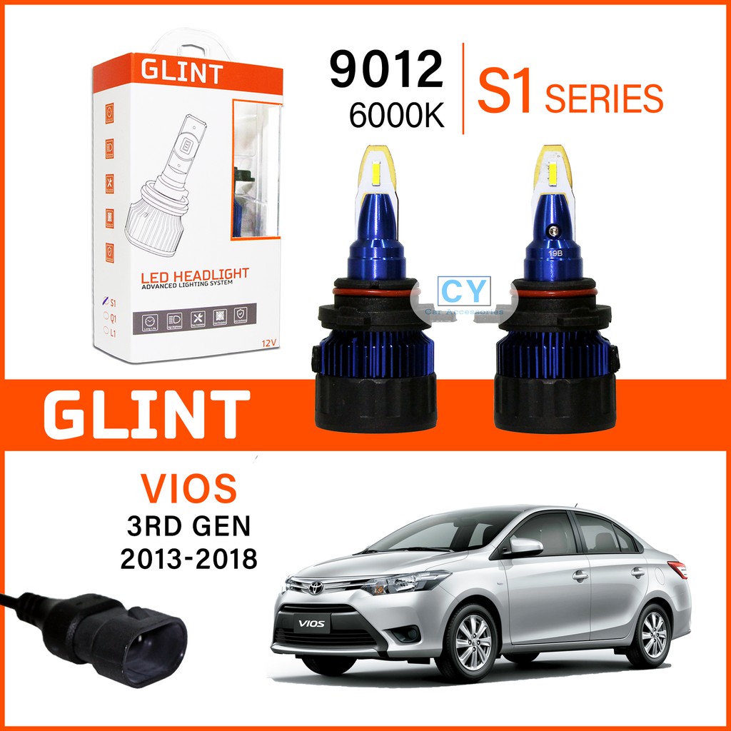 Glint S1 Series Car Led Headlight Bulb 9012 H11 Toyota Vios 3rd