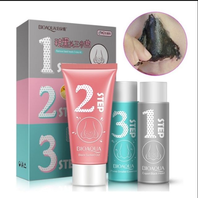 Blackheads removal 3 step kit (BIOAQUA) Shopee Malaysia