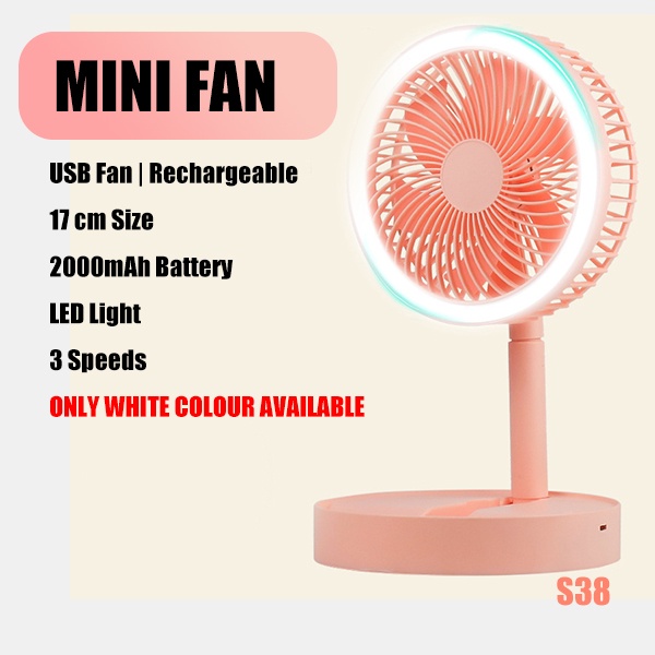 𝟭𝟬,𝟬𝟬𝟬𝗺𝗔𝗵!! USB Mini Small Cooling Fan Foldable Rechargeable Battery Kipas Home Office Camping Outdoor Bedroom