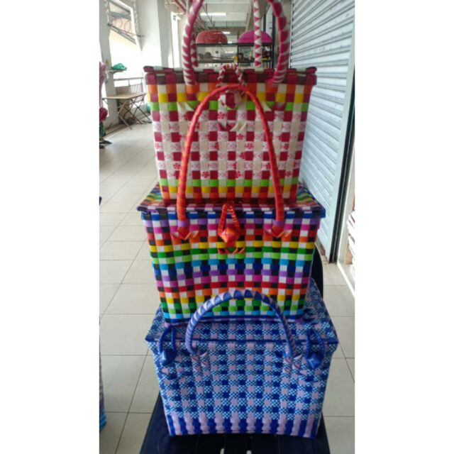 Beg Bakul Plastik Anyaman Tangan Berkualiti Tinggi / BEG ANYAMAN ...
