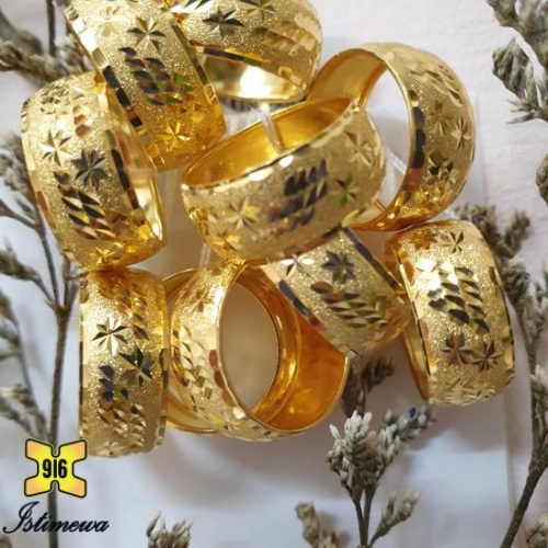 ISTIMEWA 916 Gold Hollow Rings// Cincin Belah Rotan Kosong Emas 916