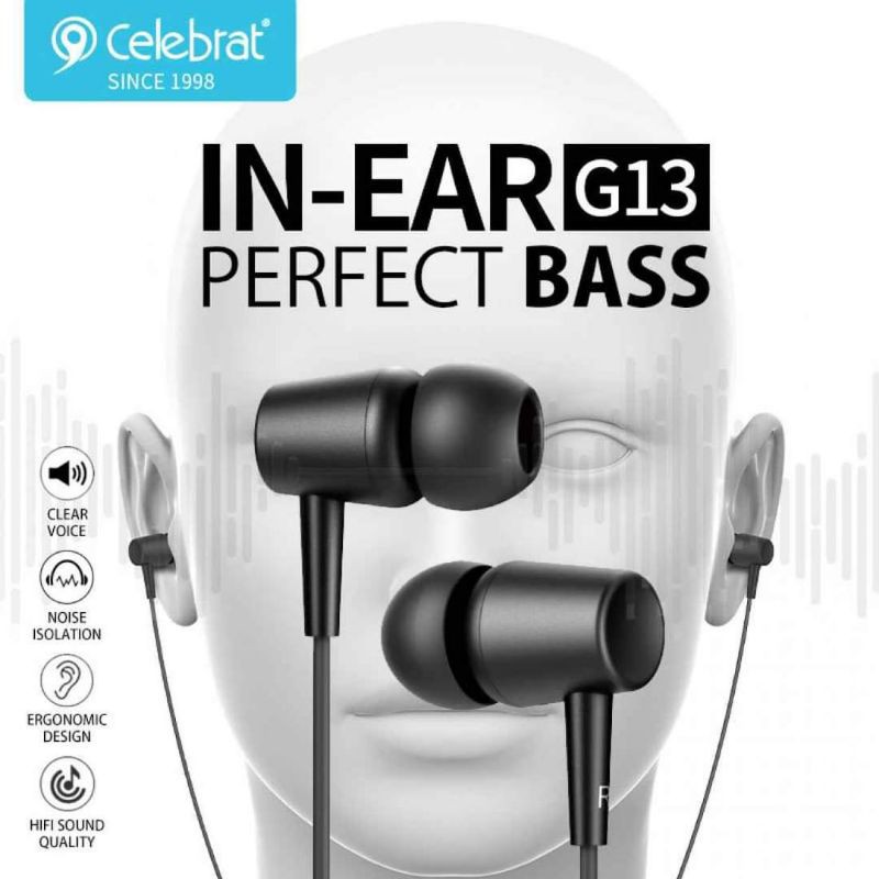 ORIGINAL CELEBRAT EARPHONE,PERFECT BASS HANDSFREE.HEADSET MP3 HEADPHONE EARBUDS.FM RADIO EARPHONE.ANDOIRD EARPHONE G13