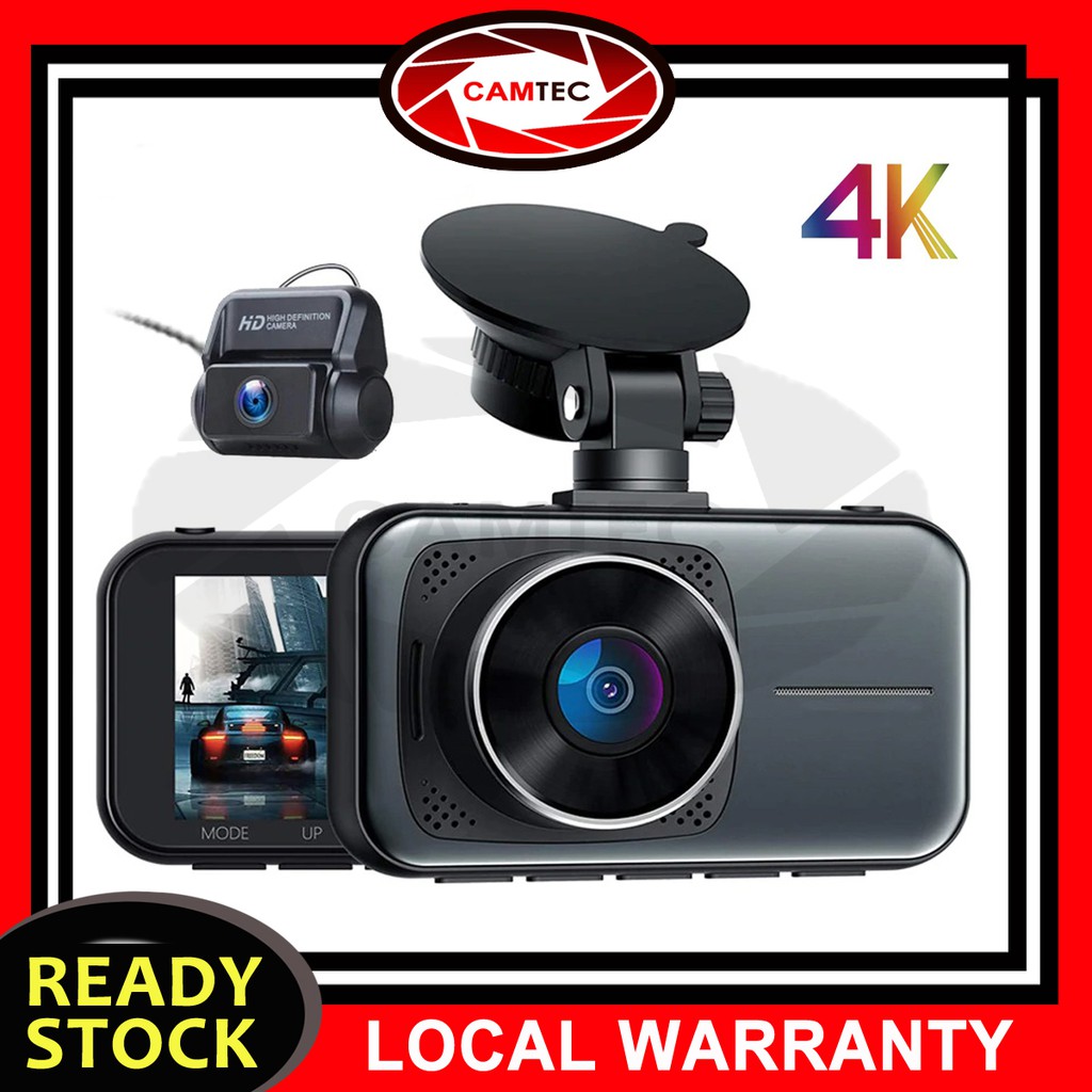 CAMTEC X6 4K Dual Dash Cam for Cars UHD 2160P+1080P Front and Rear Dash