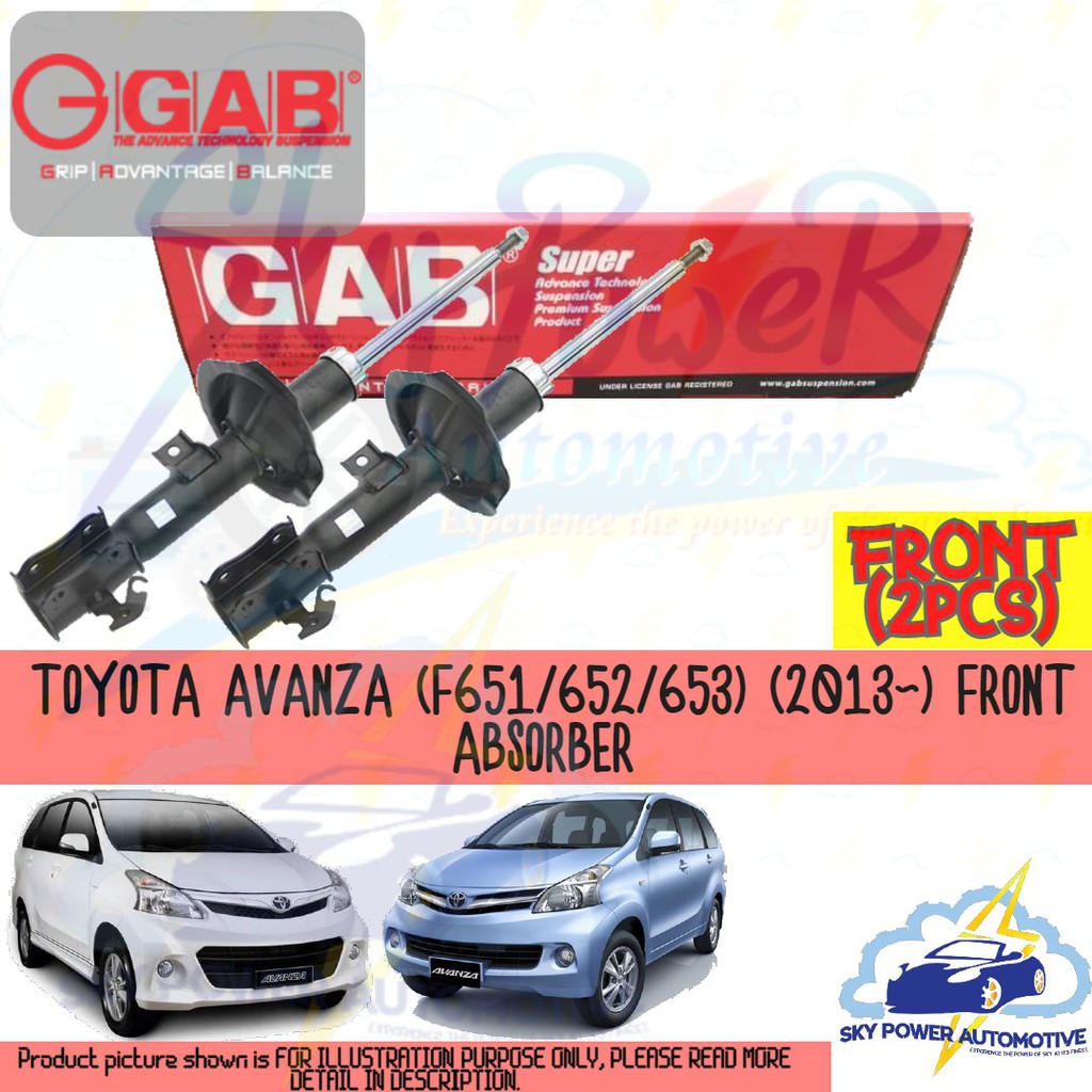 Toyota Avanza F651 652 653 2014 Gab Super Gas Shock Absorber Front 2pcs Shopee Malaysia