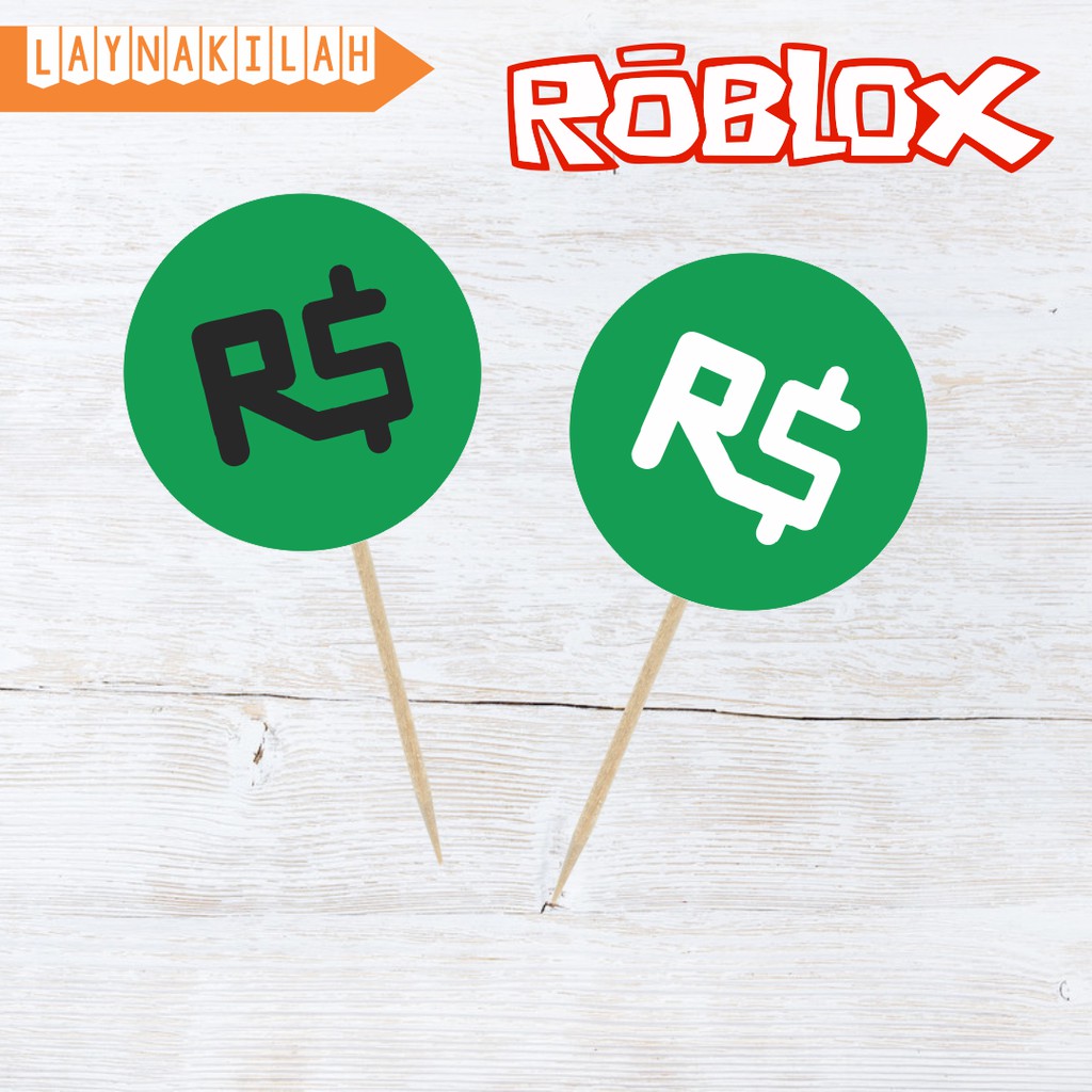 10pcs Roblox Robux 1 5 2 Cupcake Topper Cake Decoration For Birthday Party Game Night Shopee Malaysia - www robux party