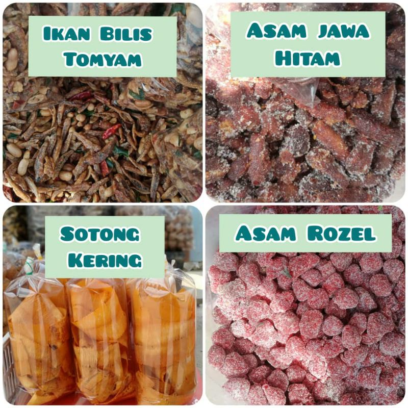 Ikan Bilis Pedas Tomyam/Sotong Kering 50g/Asam Jawa Hitam/Asam Rozel ...