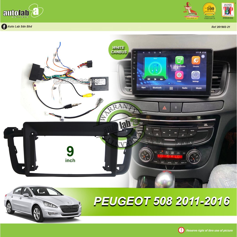 Android Player Casing 9" Peugeot 508 2011-2016 (with Socket Peugeot & Canbus Module )