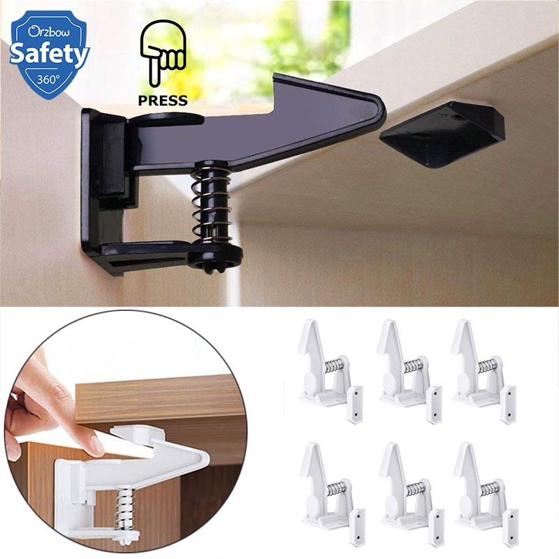 6pcs Baby Security Cabinet Door Lock For Kids Safety Drawer