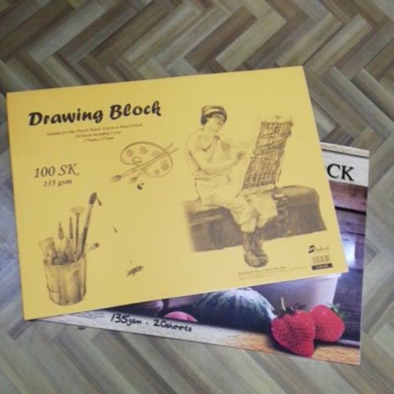 Student B4 Drawing Block / Buku Kertas Lukisan 15" X 11" 135gsm Drawing