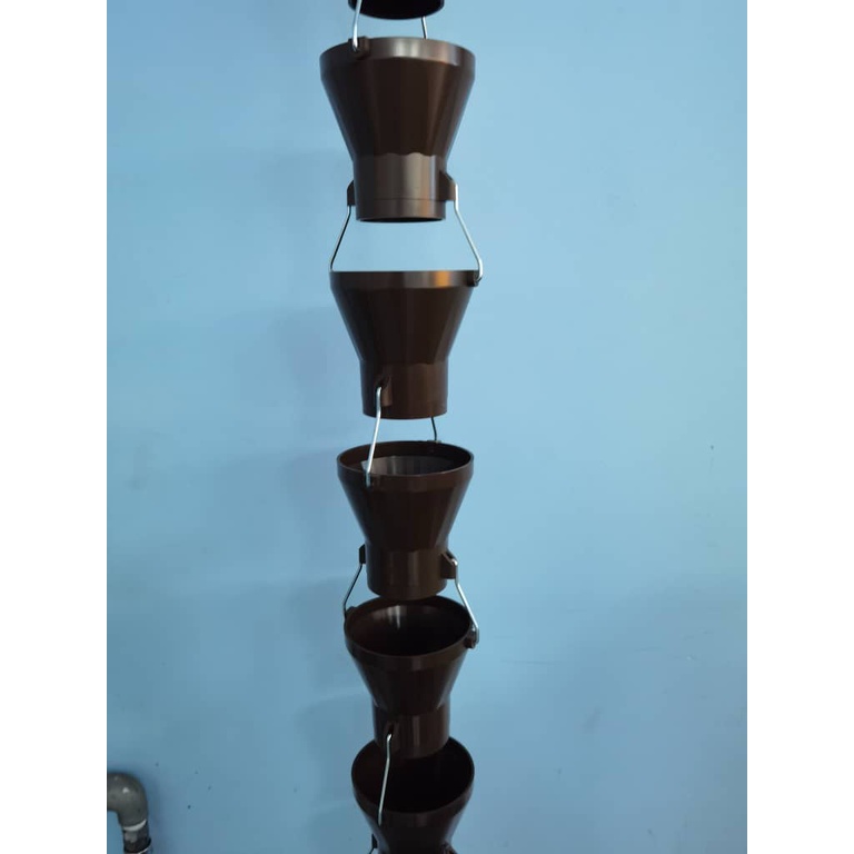 Gutter Cup Rain Chains/ Funnel Brown Colour Rainco 9' Plastic 28 Units ...