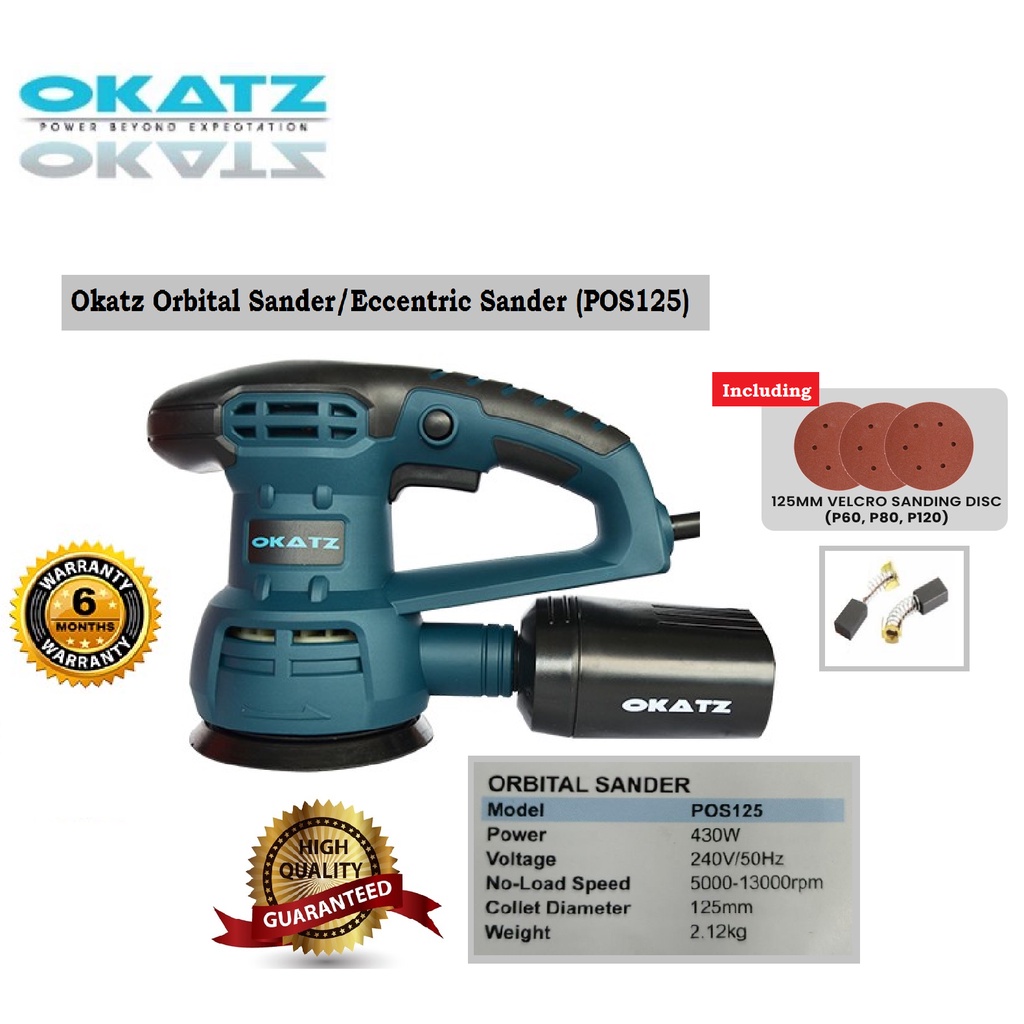Okatz Powerful Orbital Sander/Eccentric Sander POS125/430Watt 5