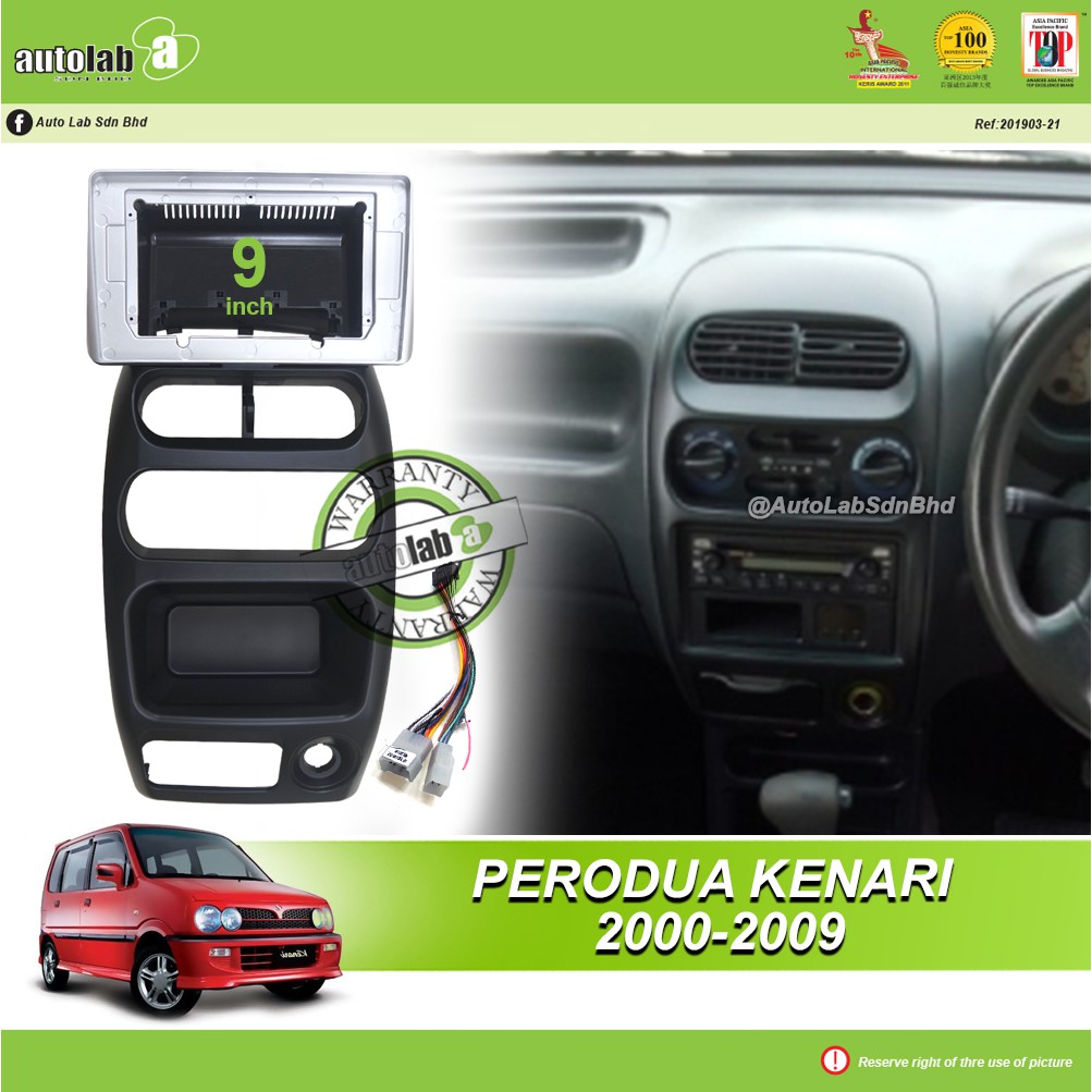 Android Player Casing 9" Perodua Kenari 2000-2009 (Big Type Casing) with Socket Toyota 2H