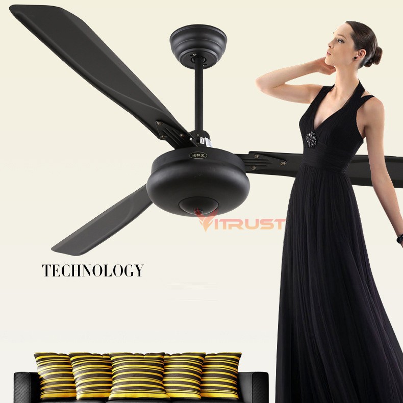 Dining Room Ceiling Fan Modern Black Ceiling Fan Retro Metal Room