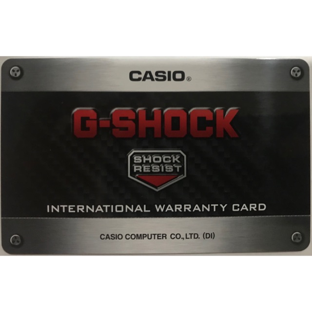 g shock warranty card
