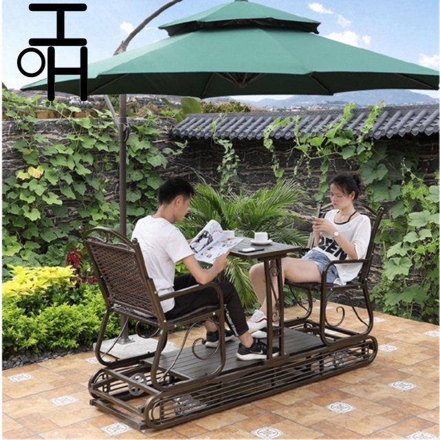 Swing Chair Outdoor Furniture Perabot Luaran Cradle American Country Outdoor Swing Chair Rattan Chair Outdoor Swing Four People Rocking Chair Rattan Chair Adult Hanging Chair Double Swinging Swing Garden Garden Power Rocking Chair