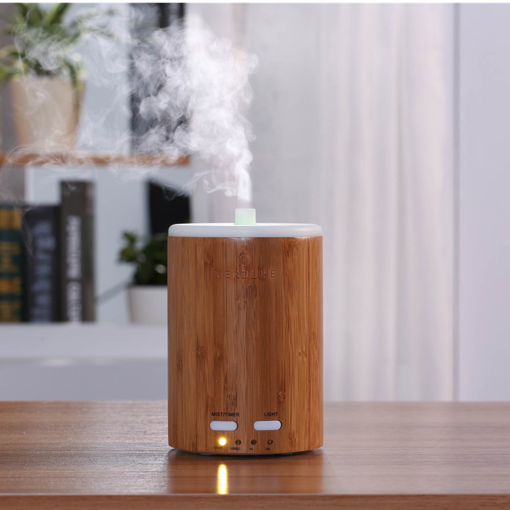 NATURAL BAMBOO SHELL Ultrasonic Aroma Diffuser with LED and Timer